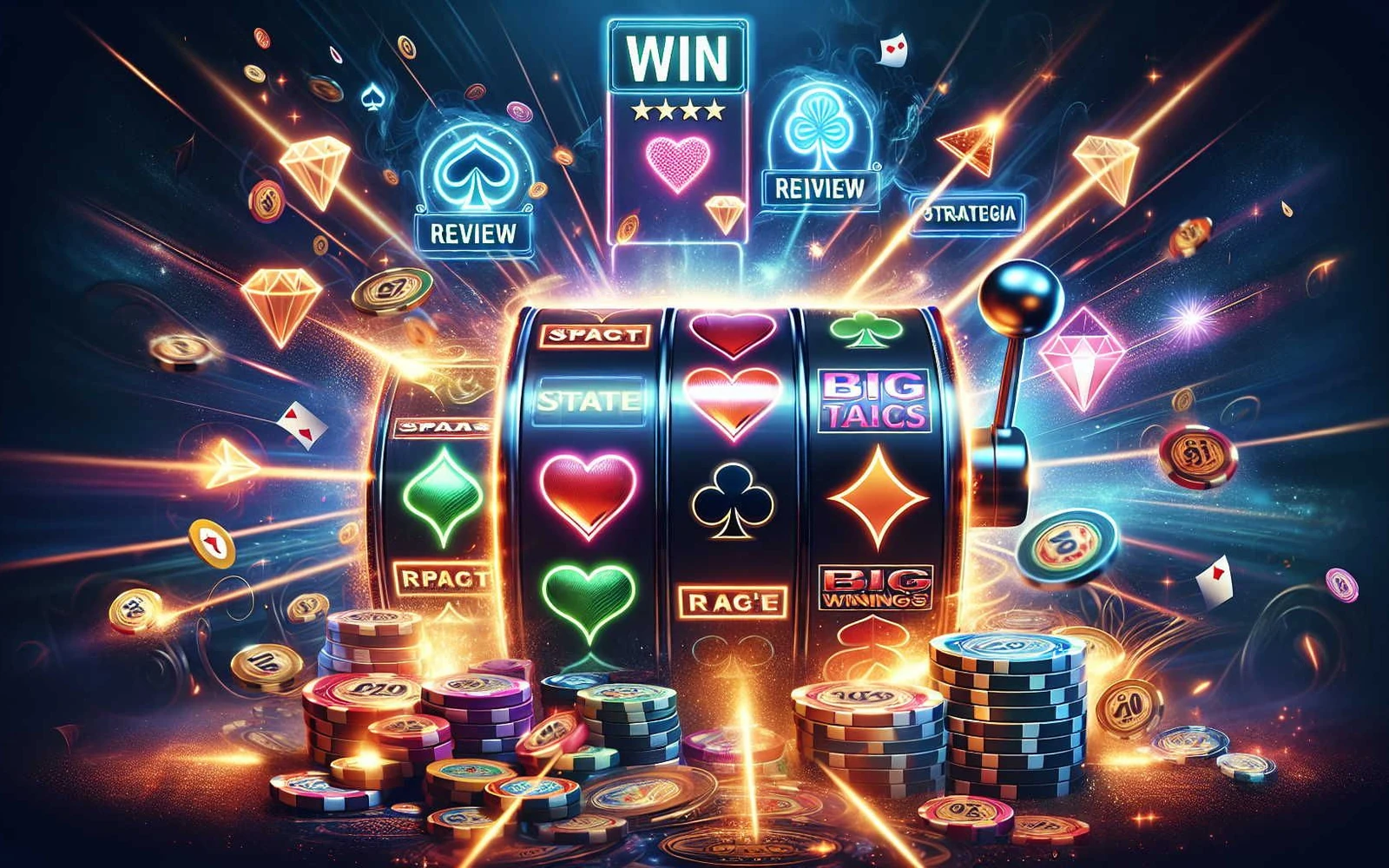 Reel dan simbol permainan slot pada layar digital